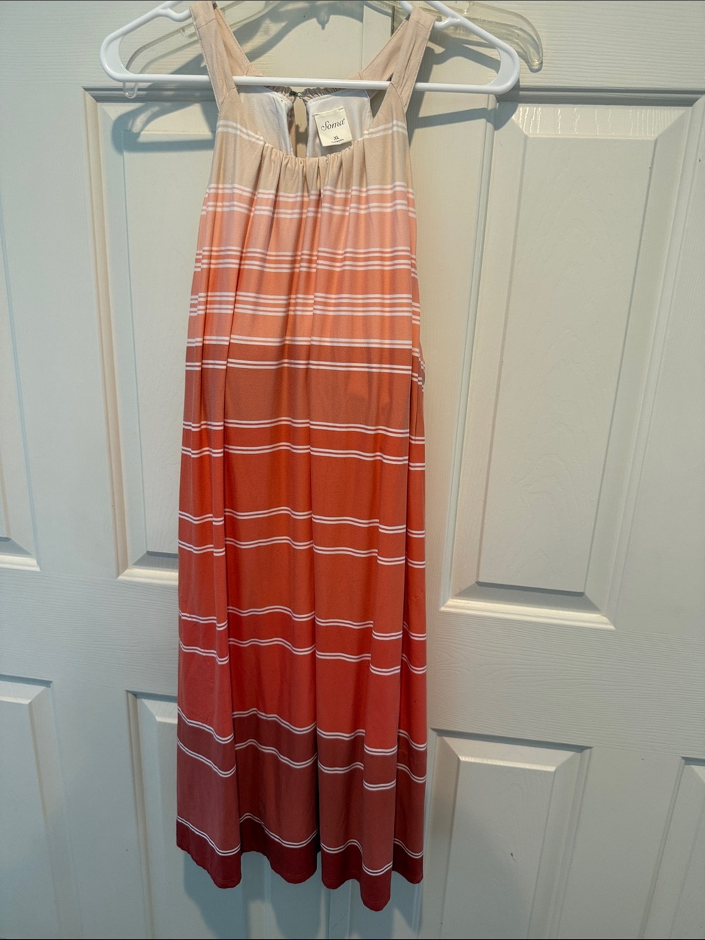 Serene Gradient Stripe Bra Dress - Shades of Coral